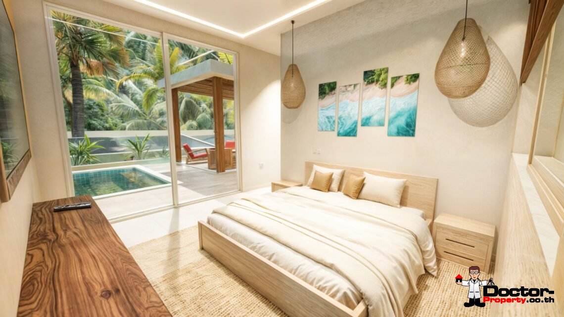 New 2-Bedroom Bali-Style Pool Villa in Bangrak, Koh Samui